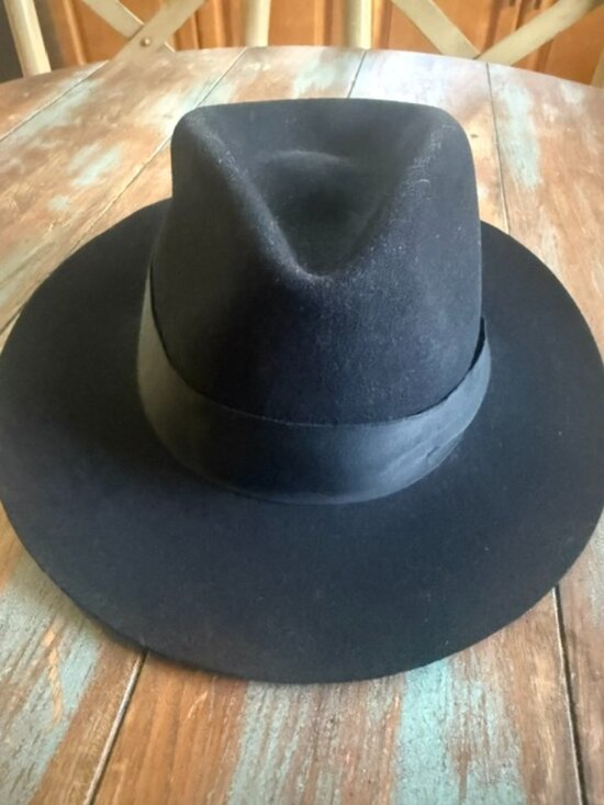 Stetson Other - Vintage Mallory by Stetson Black Wool Fedora Hat 1960s